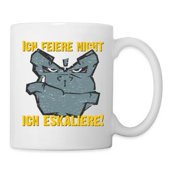 ich feiere nicht - ich eskaliere - Tasse - Weiß - Rechts