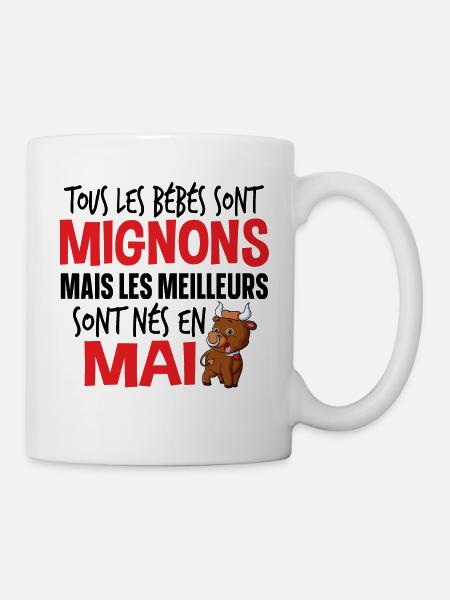 Bébé Mai Taureau Naissance Cadeau Baby - Mug blanc - blanc