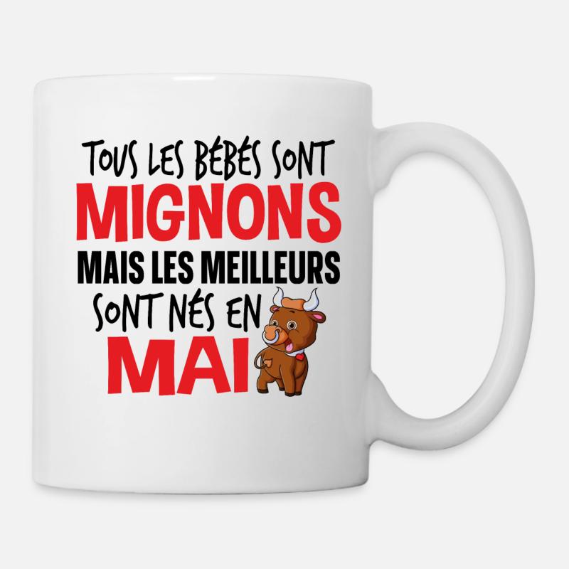 Bébé Mai Taureau Naissance Cadeau Baby - Mug blanc - blanc