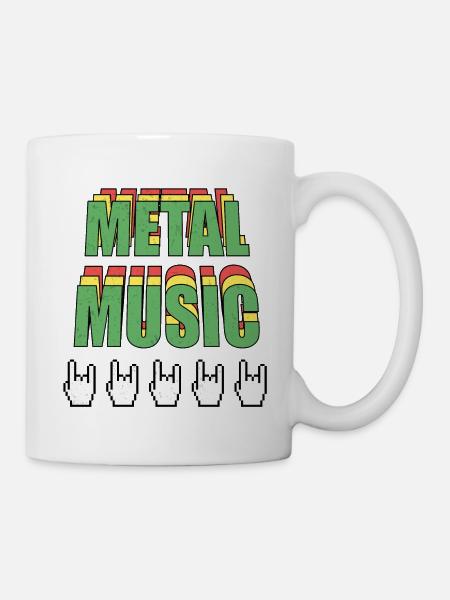 Metal Music Retro - Tasse - Weiß