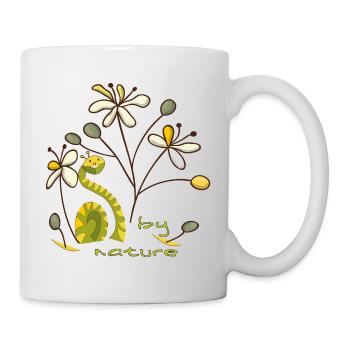 by nature, Schnecke auf einer Blumenwiese - Tasse - Weiß - Rechts