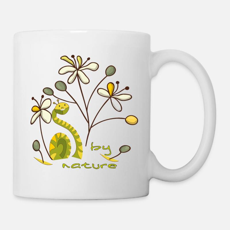 Par nature, escargot dans une prairie fleurie - Mug blanc - blanc