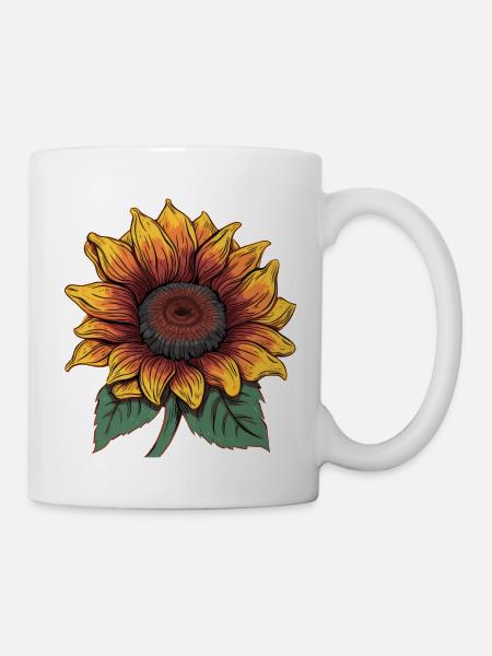 Sonnenblume - Tasse - Weiß