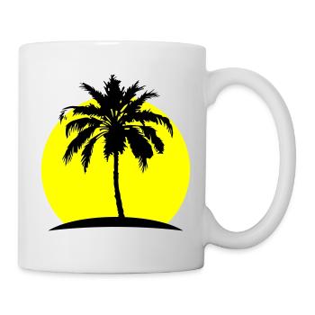 Palme Silhouette Symbol - Tasse - Weiß - Rechts