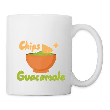 Glück ist Chips + Guacamole - Tasse - Weiß - Rechts