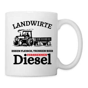 Landwirte- Essen Fleisch Trinken Bier ... - Tasse - Weiß - Rechts