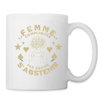 Femme compliqué, pas équipé s'abstenir. - Mug blanc - blanc - Droite