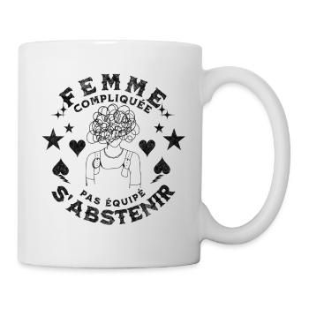 Femme compliqué, pas équipé s'abstenir - Mug blanc - blanc - Droite