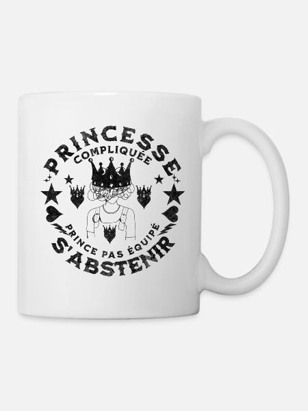 Princesse compliqué pas équipé s'abstenir - Mug blanc - blanc