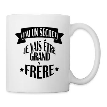 J AI UN SECRET GRAND FRERE fier : annonce bébé - Mug blanc - blanc - Droite