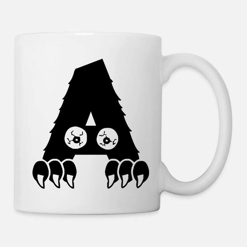 Monster Buchstabe A - Tasse - Weiß