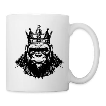 Roi Tête de Couronne de gorille - Mug blanc - blanc - Droite
