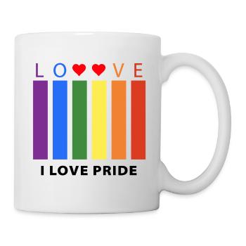 J’adore le T-shirt coloré Pride pour les événements LGBT - Mug blanc - blanc - Droite