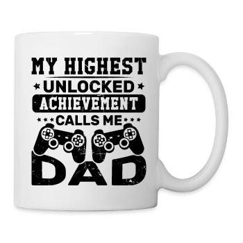 Meine höchste offene Errungenschaft nennt mich Vater - Tasse - Weiß - Rechts