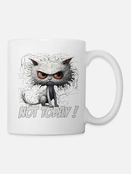 Funny Cat Design - Not Today Cat Lover - Mug - white
