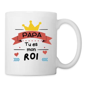 Papa tu es mon roi - Mug blanc - blanc - Droite