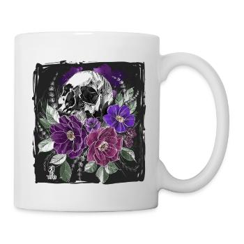 Bunter Skull für helle Sachen - Tasse - Weiß - Rechts