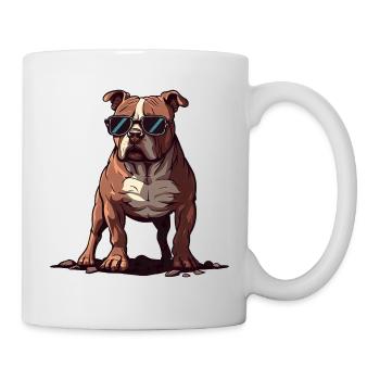 Pitbull Wearing Sunglasses - Mug - white - Right