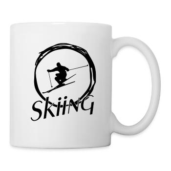 skiing, skidesign, geschenk für skifahrer, ski - Tasse - Weiß - Rechts