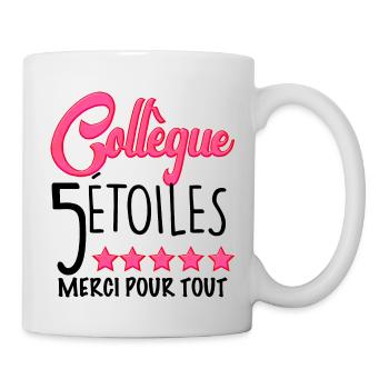 Collègue 5 étoiles Cadeau Femme Amie Profession - Mug blanc - blanc - Droite