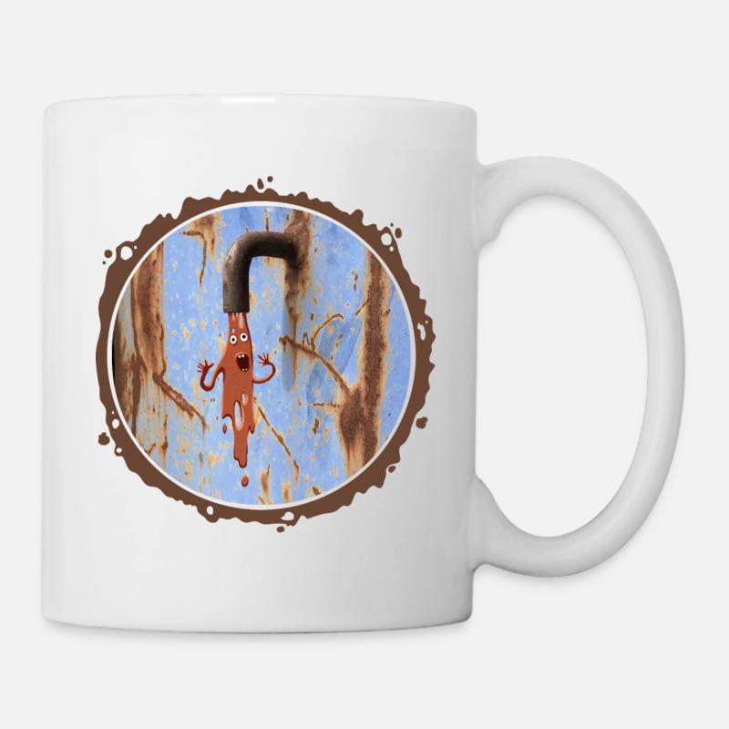 Schleimmonster mit rostigem Rand - Tasse - Weiß