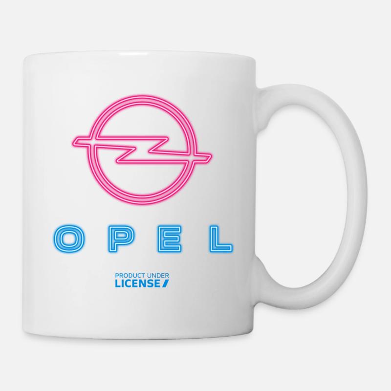 Opel Logo Néon Moderne En Bleu Et Rose - Mug blanc - blanc