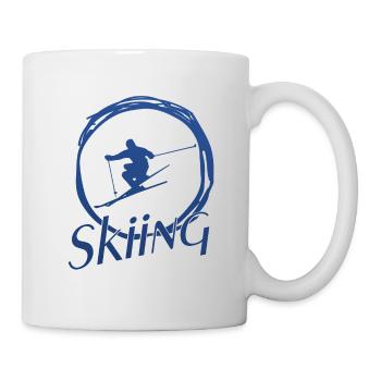 skiing, ski fahren, ski, geschenk für skifahrer - Tasse - Weiß - Rechts