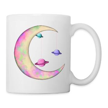 Colorful Moon with Planets - Mug - white - Right