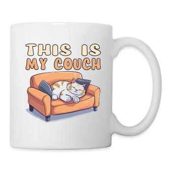 Cat Couch Sofa Funny Humor Typical Cartoon - Mug - white - Right
