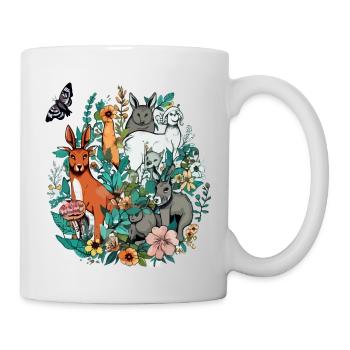 Tiere in Blumen n°3 - Tasse - Weiß - Rechts