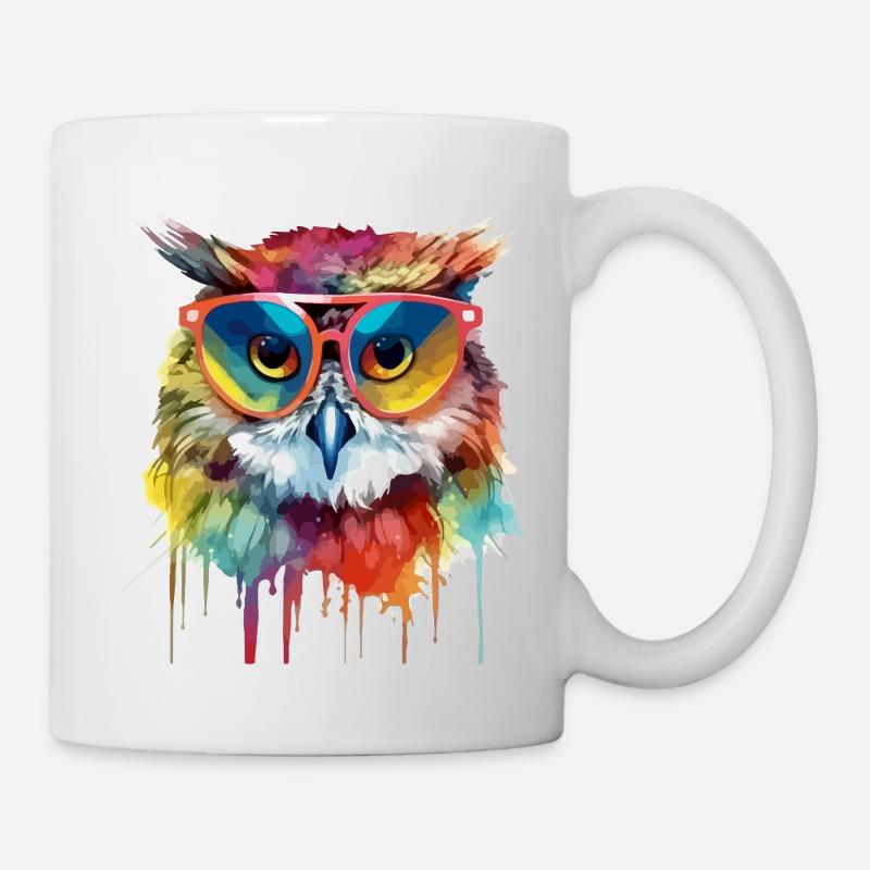 Hacko le hibou - Mug blanc - blanc