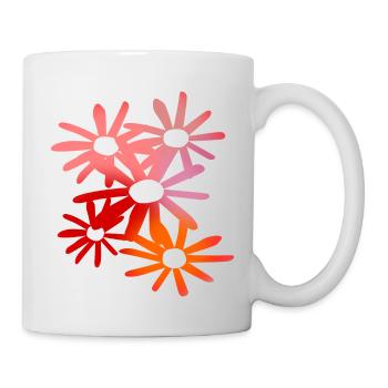 Bunte Blumen - Tasse - Weiß - Rechts