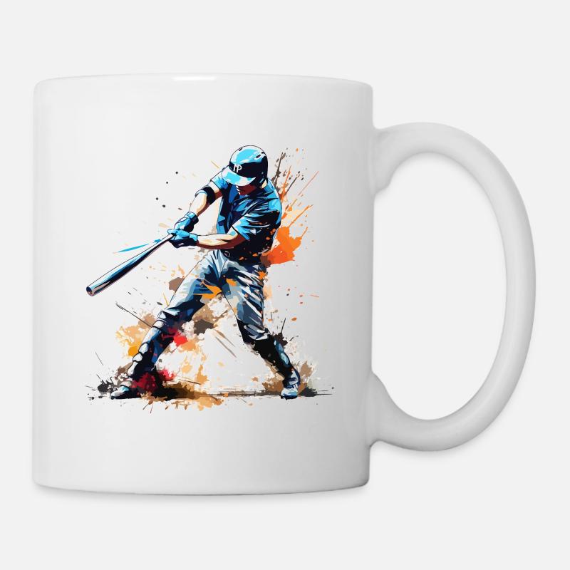 Baseball Baseballspieler Home Run Schläger Splash - Tasse - Weiß