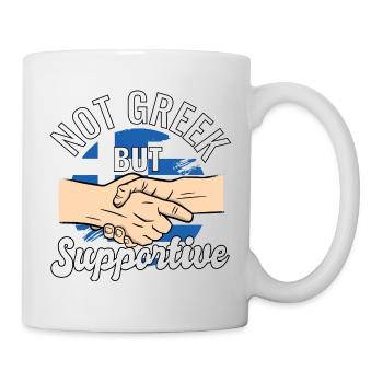 Not Greek But Supportive Country Traveler Greece - Mug - white - Right
