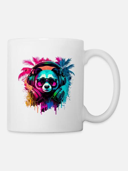 Abstrakter Pandabär - Tasse - Weiß