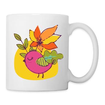 Vogel - Tasse - Weiß - Rechts
