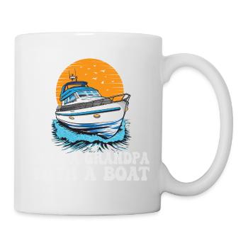 Just a Grandpa with a Boat Retired Pontoon King - Tasse - Weiß - Rechts