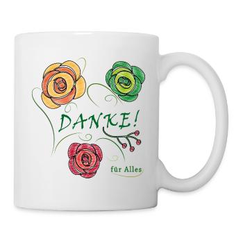 Danke für Alles, Blumenstrauß - Tasse - Weiß - Rechts