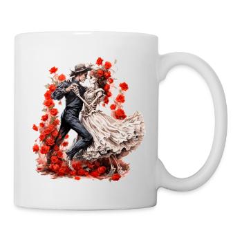 Dancing Skeletons with Roses 2 - Mug - white - Right