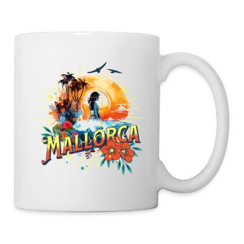 Majorque Espagne Île d’été Palmiers Beach Party - Mug blanc - blanc - Droite