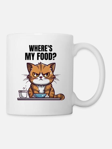 Drôle de chat a faim - Mug blanc - blanc