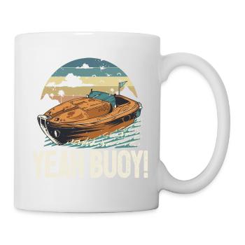 Funny Motorboating Meme Pontoon King Boat Pun - Tasse - Weiß - Rechts