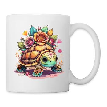 Sweet Turtle among the roses - Mug - white - Right