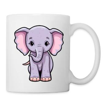 Baby Elefant Kawaii - Tasse - Weiß - Rechts