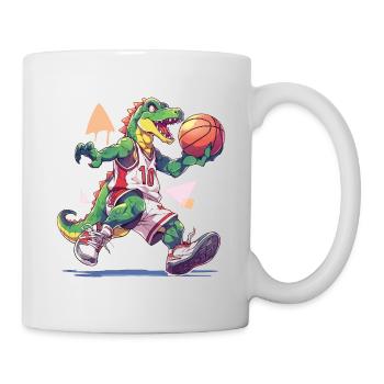 Basketball Dinosaure T-Rex Player Sports Cartoon - Mug blanc - blanc - Droite