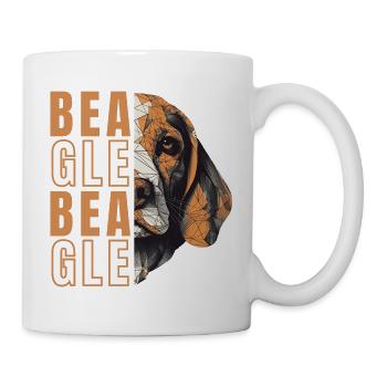 Beagle Lover Géométrie Beagle Art - Mug blanc - blanc - Droite
