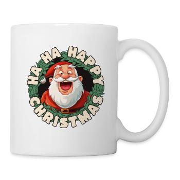 Funny Santa Claus laughs at Christmas Funny - Mug - white - Right