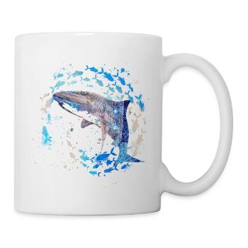 School of Fish,Fish,Painting,Graffiti,Shark,Mosaic - Mug - white - Right