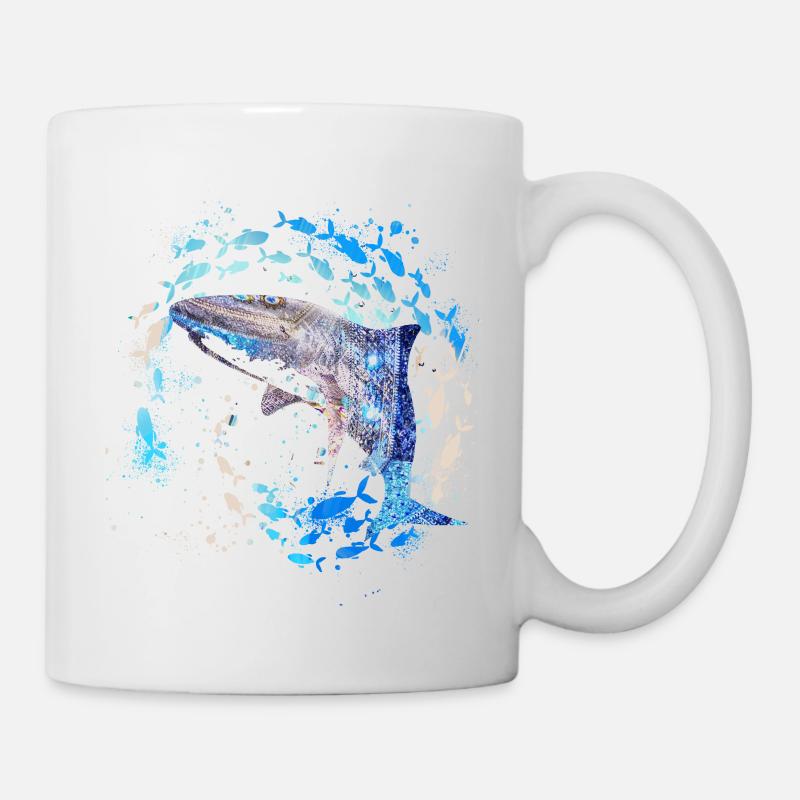 fischschwarm,fische,malerei,graffiti,Hai,Mosaik - Tasse - Weiß