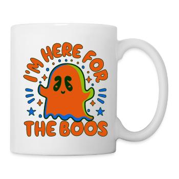 Spooky Cute Kawaii Ghost Design – Im Here For Boos - Mug - white - Right